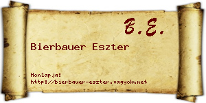 Bierbauer Eszter névjegykártya